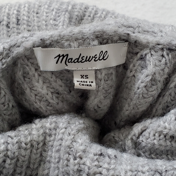 Madewell Donegal Mercer Wool Blend Turtleneck Sweater Grey Cozy Knit XS - Picture 8 of 10